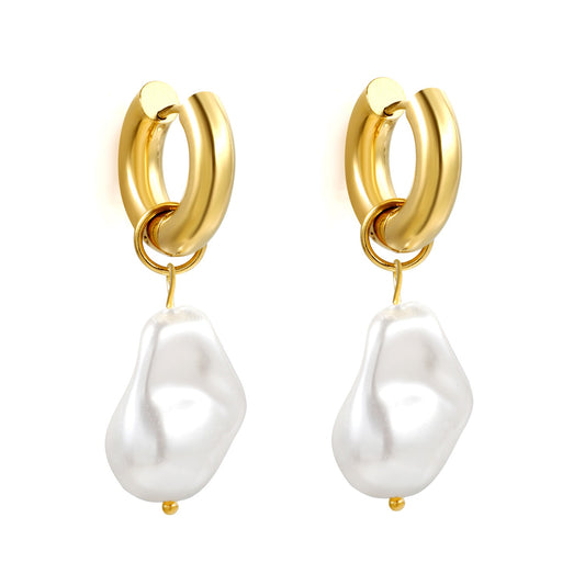 Celine pearl hoops